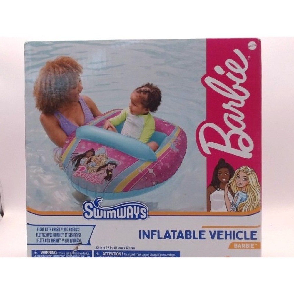Swimways - Barbie Inflatable Vehicle for Pool/ Water,32" x 27", BRAND NEW IN BOX